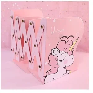 Kids Bookends Bookcase Student Metal Adjustable Book Racks Books Holder Desktop Organizer Bookshelf ( pink, OneSize )