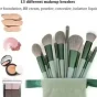 Professional FIX+ Makeup Brushes Green Colour Set of 13PCS with Beauty Blender ( default, OS )