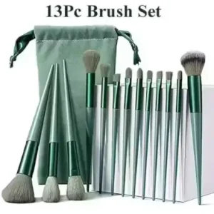 Professional FIX+ Makeup Brushes Green Colour Set of 13PCS ( green, OS )