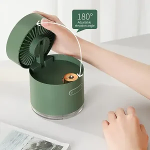 Mini Desktop Cooling Fan, Automatic Shaking Head Rotating Spray humidifier Fan Water Cooling Small Fan Desktop Mini air Conditioning Fan with Small Water Tank (Battery Not Include).