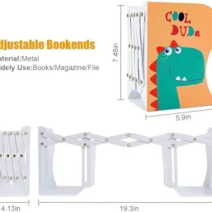 Kids Bookends Bookcase Student Metal Adjustable Book Racks Books Holder Desktop Organizer Bookshelf ( yellow, OneSize )