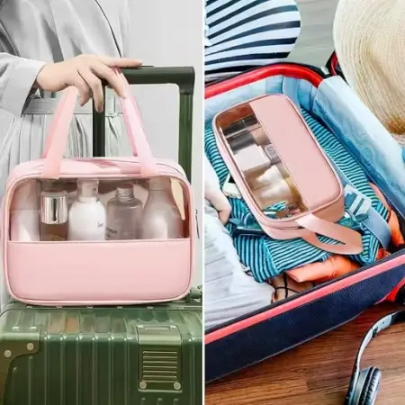 QipsI7r0vYmZg8aTq50rSLNdfGPnNgA18AyScRma.webp Pack of 3 Makeup Organizer Bags – Travel Waterproof Cosmetic Toiletry Pouches for Women & Girls (Rose Pink). ( pink, Free Size )