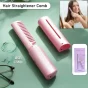 Rechargeable Mini Hair Straightener, Travel Portable USB Charging Cordless Hair Straightener Brush, Three Temperature Adjustments Flat Iron Comb (1 Pc) ( default, Standard ).