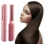 Rechargeable Mini Hair Straightener, Travel Portable USB Charging Cordless Hair Straightener Brush, Three Temperature Adjustments Flat Iron Comb (1 Pc) ( default, Standard ).