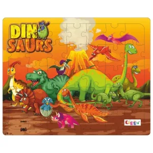 Dinosaurs Theme 50-Piece Wooden Puzzle for Kids Colourful, Durable & Educational (8x10 inches) ( multicolor, Standard )