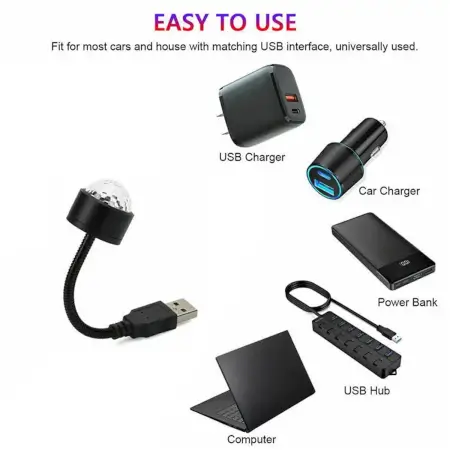 c8pcTzC3lSEVeM8FSgZukxt1KvL3KEZsZt4wz9Xp.webp USB Star Night Light Projector and Mini Disco Ball Light, Adjustable Auto Roof Interior Car Ceiling Lights, Flexible Atmosphere Strobe Light Decorations for Bedroom Car Party Ceiling ( defaul