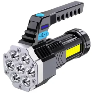 Outdoor Portable USB Rechargeable LED Flashlight with COB Side Light ( default, Standard ).