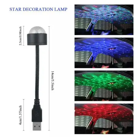 iLUMZCRerlXy9QbZUYXsJPt2pqXxxqwquMqDFiuo.webp USB Star Night Light Projector and Mini Disco Ball Light, Adjustable Auto Roof Interior Car Ceiling Lights, Flexible Atmosphere Strobe Light Decorations for Bedroom Car Party Ceiling ( defaul