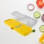 Big multipurpose vegetable and fruit slicer manual kitchen cutter with safety handle & storage container - Stainless Steel, Non-Slip Base, Durable Plastic, Compact Mini Size ( default, OS