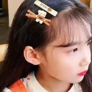 14 Pc Teddy Bow Hair Clips – Small Multicolor Rubber Clips ( default, Standard )