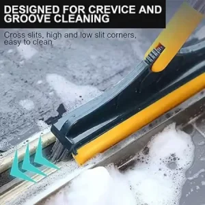 Bathroom Cleaning Brush with Wiper – 2 in 1 Scrubber & Squeegee ( default, OS )