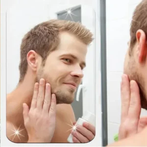 Square Acrylic Mirror Wall Sticker 30x30 cm, Self-Adhesive Plastic Mirror for Home & Bathroom Decor ( silver, Standard ).