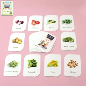 KidKraft 32-Piece Educational Vegetable Flash Cards Set for Toddlers & Kids – Real Images for Preschool & Early Learning ( default, OS )