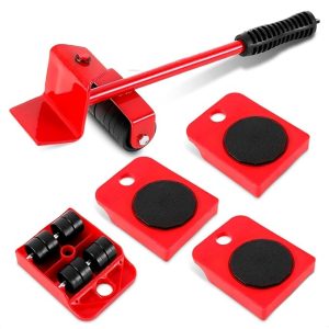 Furniture Lifter and Mover Tool Set, Wheels for Heavy Furniture, Heavy Duty Furniture Mover Rollers, Bed Lifter Tool, Heavy Appliances Mover for Home, Fridge Slider Wheel, 360° Rotational